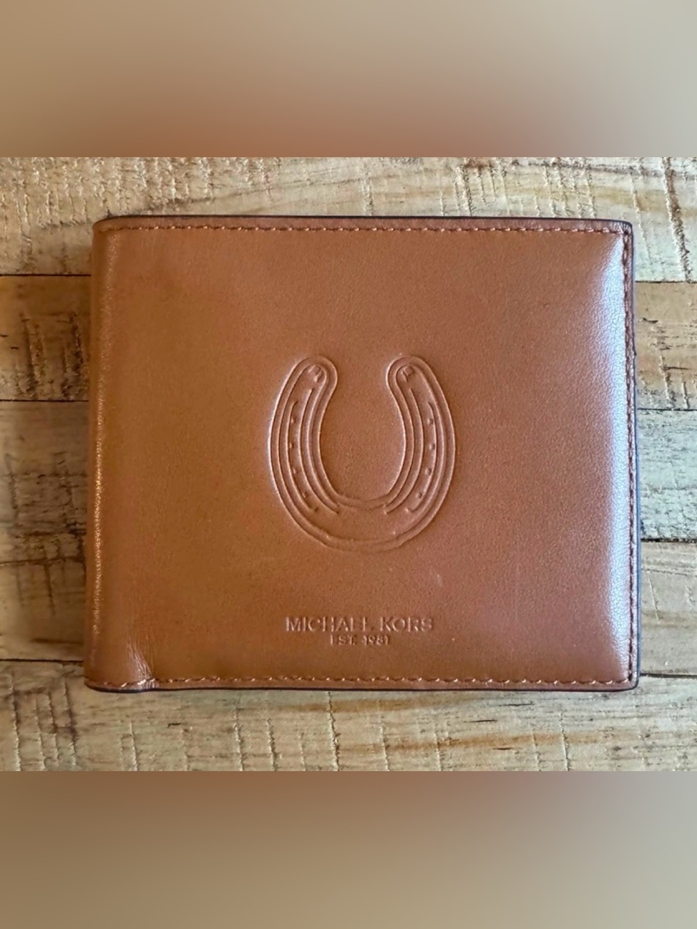 Men's Leather Wallet with Michael Kors Branding